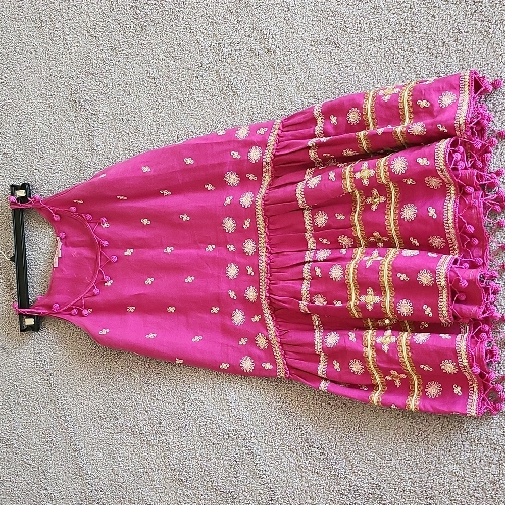 Calypso Pink linen dress XS